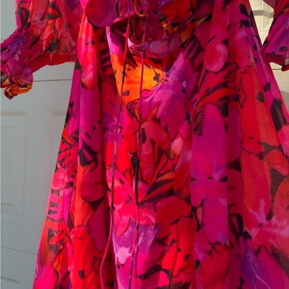 RUNAWAY KARMA MAXI DRESS ORANGE FLORAL Size 10 XL - Picture 10 of 13